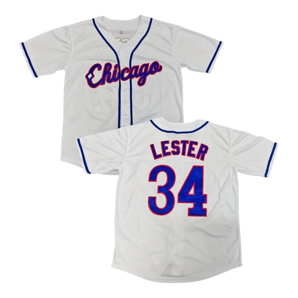 Chicago Cubs Jon Lester #34 White Stitched Baseball Jersey Men's